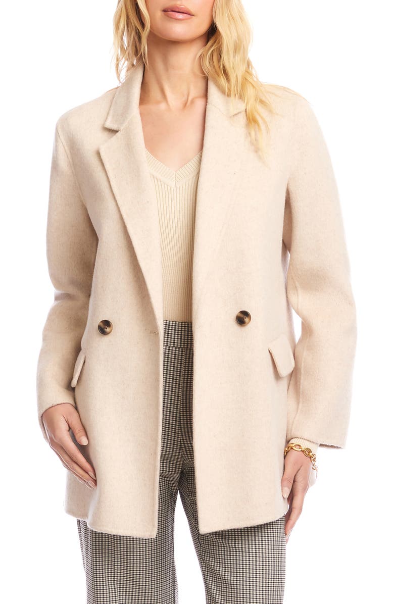 Karen Kane Brushed Wool Blend Blazer, Main, color, Oatmeal Beige