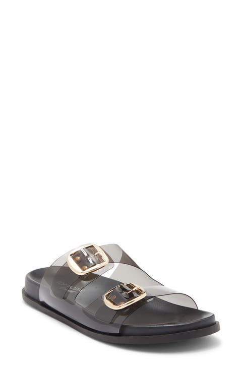 Daniela Clear Double Strap Slide Sandal (Women)