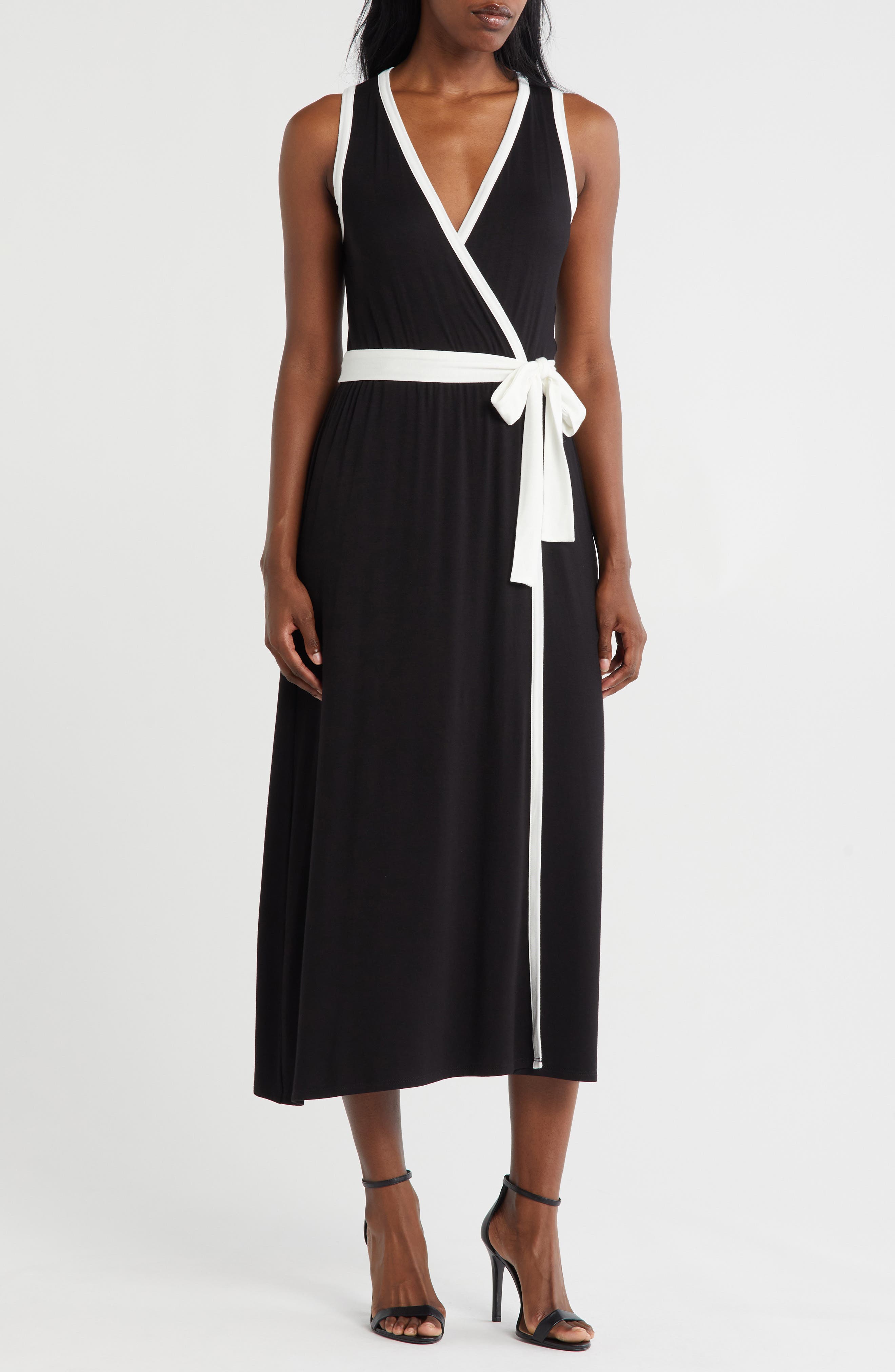 Loveappella Faux Wrap Midi Dress