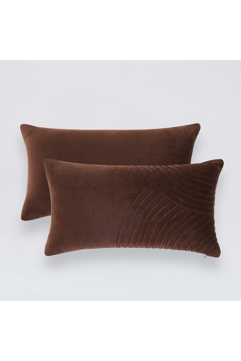 Delta Velvet Pillow Cover, Alternate, color, Brown
