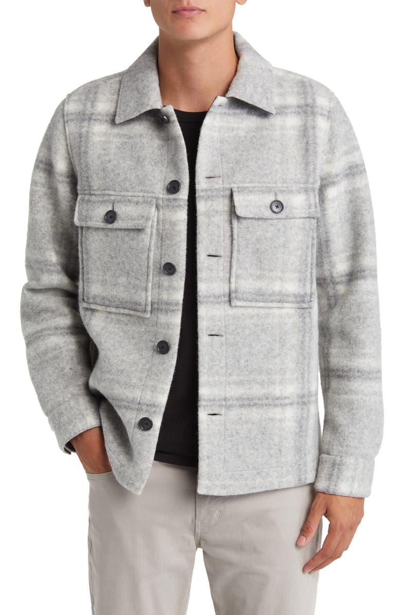 NN07 Wilas 8267 Plaid Wool Blend Shirt Jacket, Main, color, 