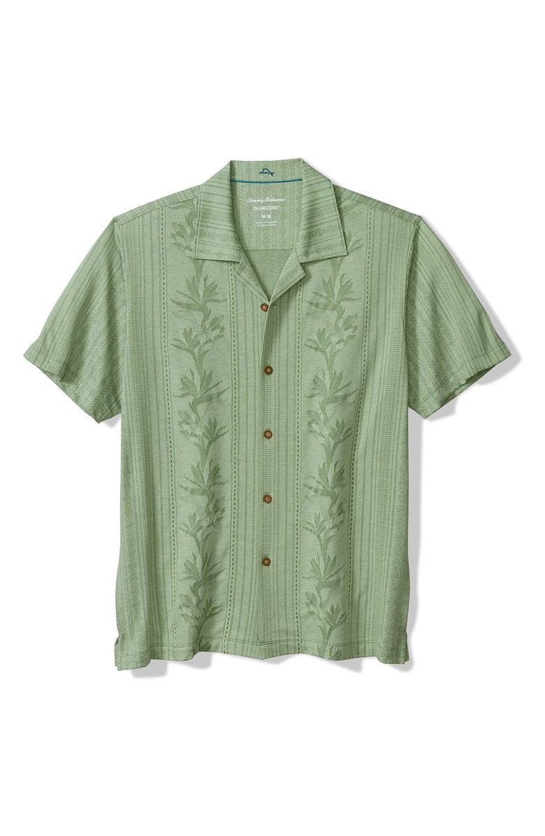 Tommy Bahama Palm Fresco Beach Border IslandZone<sup>®</sup> Camp Shirt, Alternate, color, Elm