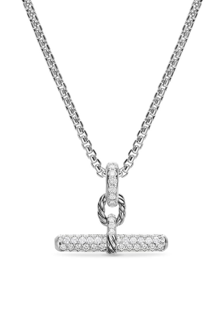 Madison® Toggle Pendant in Sterling Silver with Diamonds, 20mm, Alternate, color, DIAMOND/ SILVER