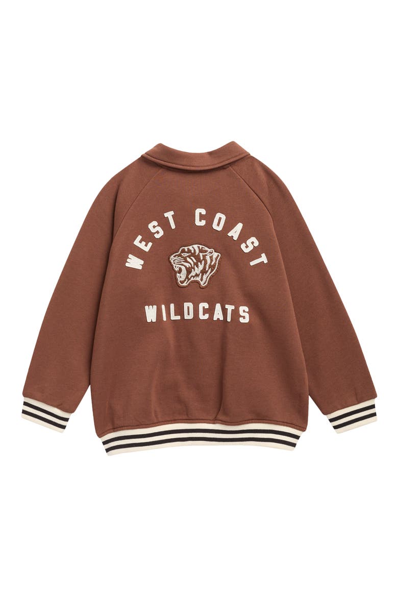 Kids' French Terry Bomber Jacket, Alternate, color, BROWN