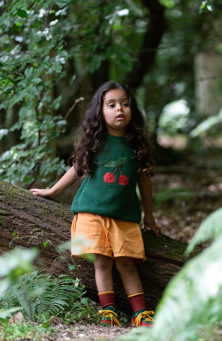 Little Green Radicals Kids' Little Cherry Sleeveless Organic Cotton Sweater, Alternate, color, Green