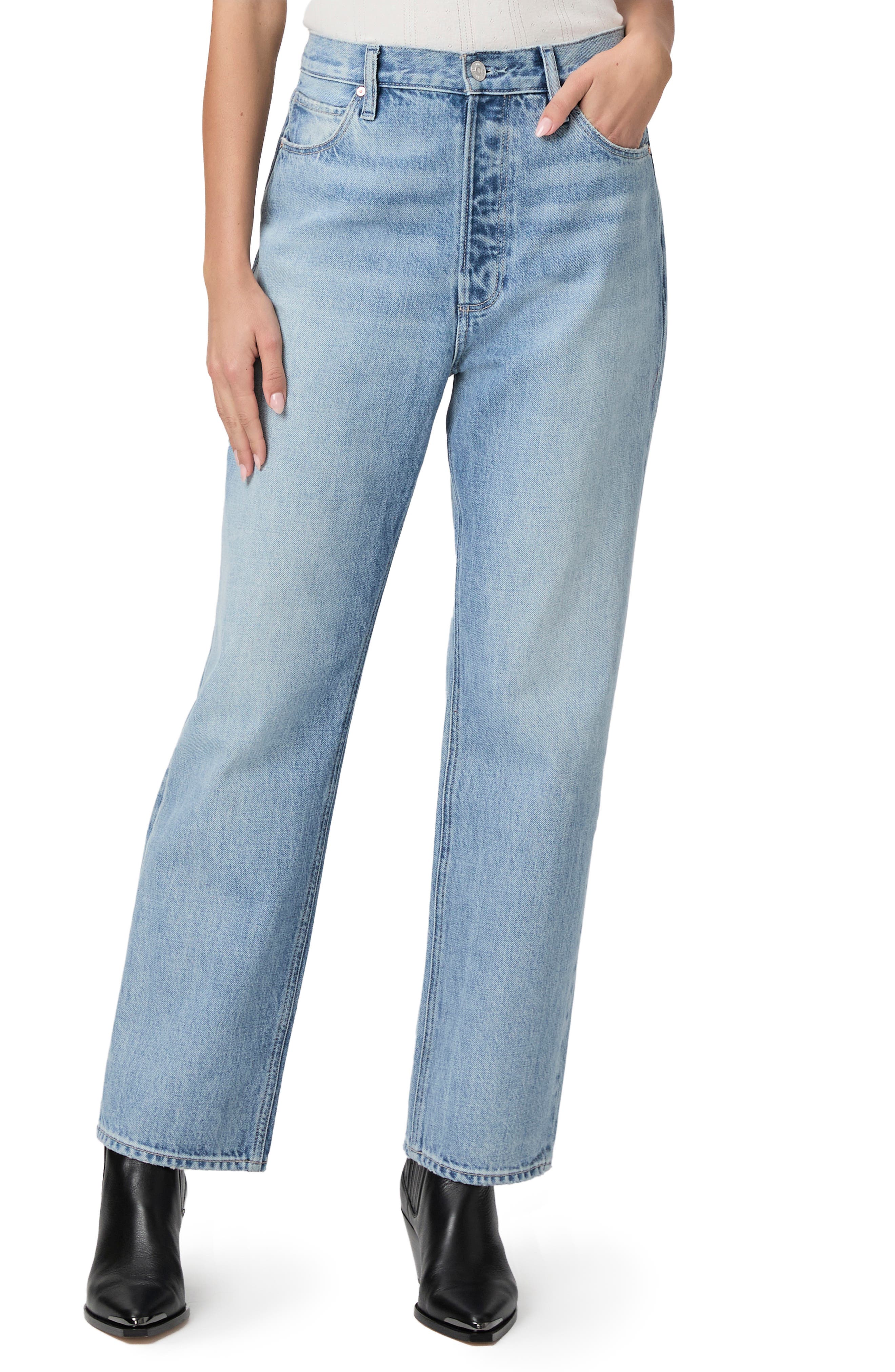 PAIGE Sawyer High Waist Straight Leg Jeans