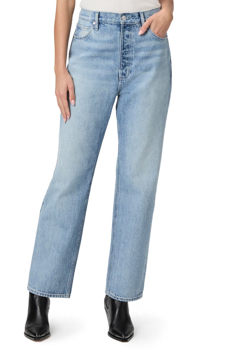 Sawyer High Waist Straight Leg Jeans, Main, color, BRITAINDIS