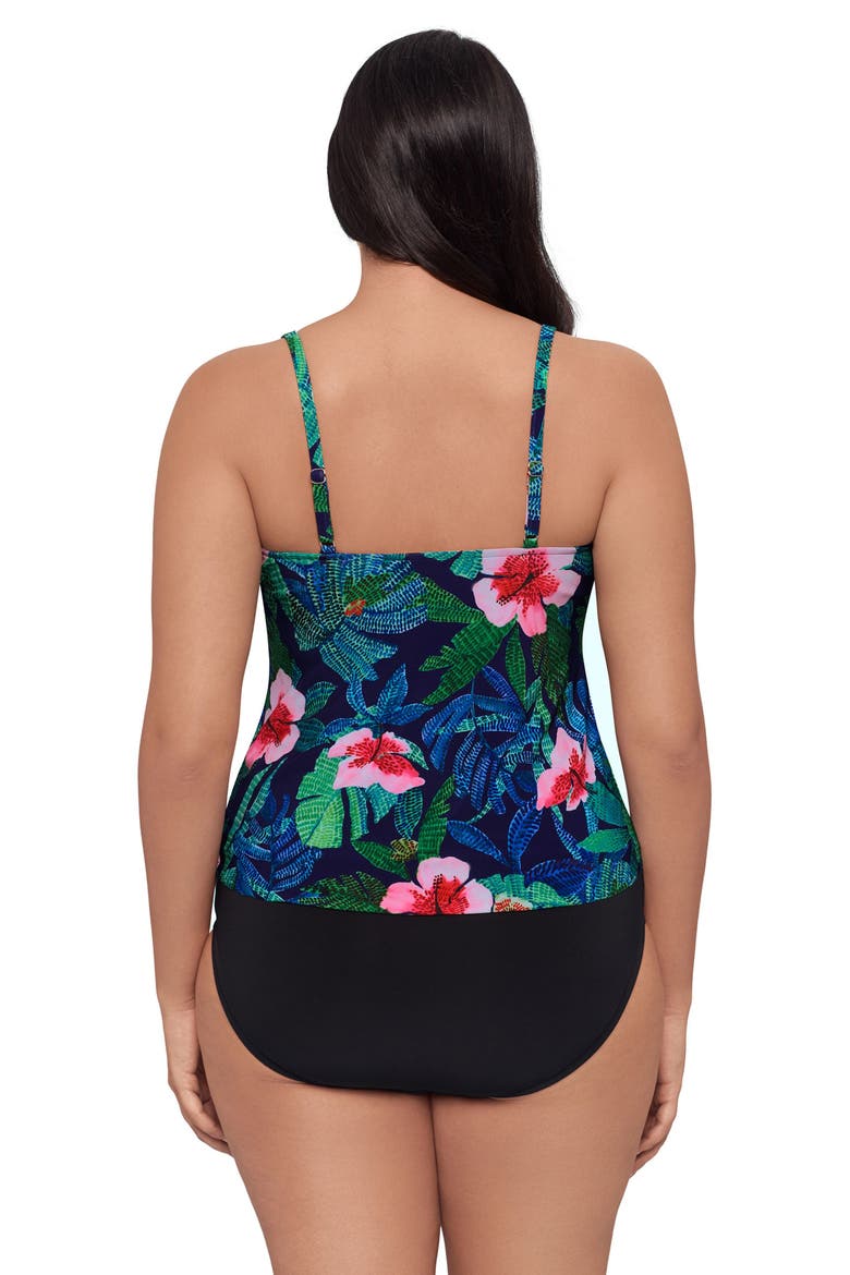 Ronnie 2 Tier Ruffle Tankini Swimsuit Top, Alternate, color, Jungle Oasis