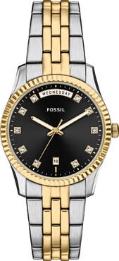 Fossil Scarlette Crystal Marker Bracelet Watch, 34mm