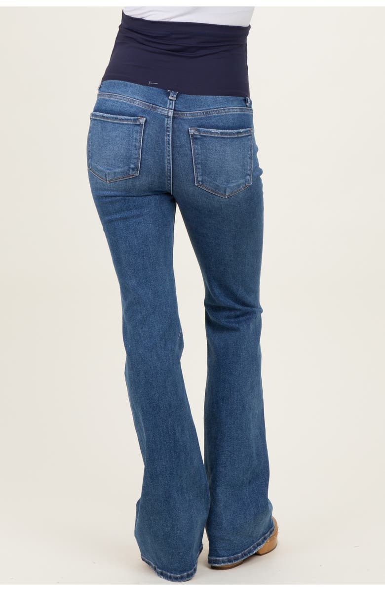 PinkBlush Lightly Distressed Maternity Flare Jeans, Alternate, color, Blue