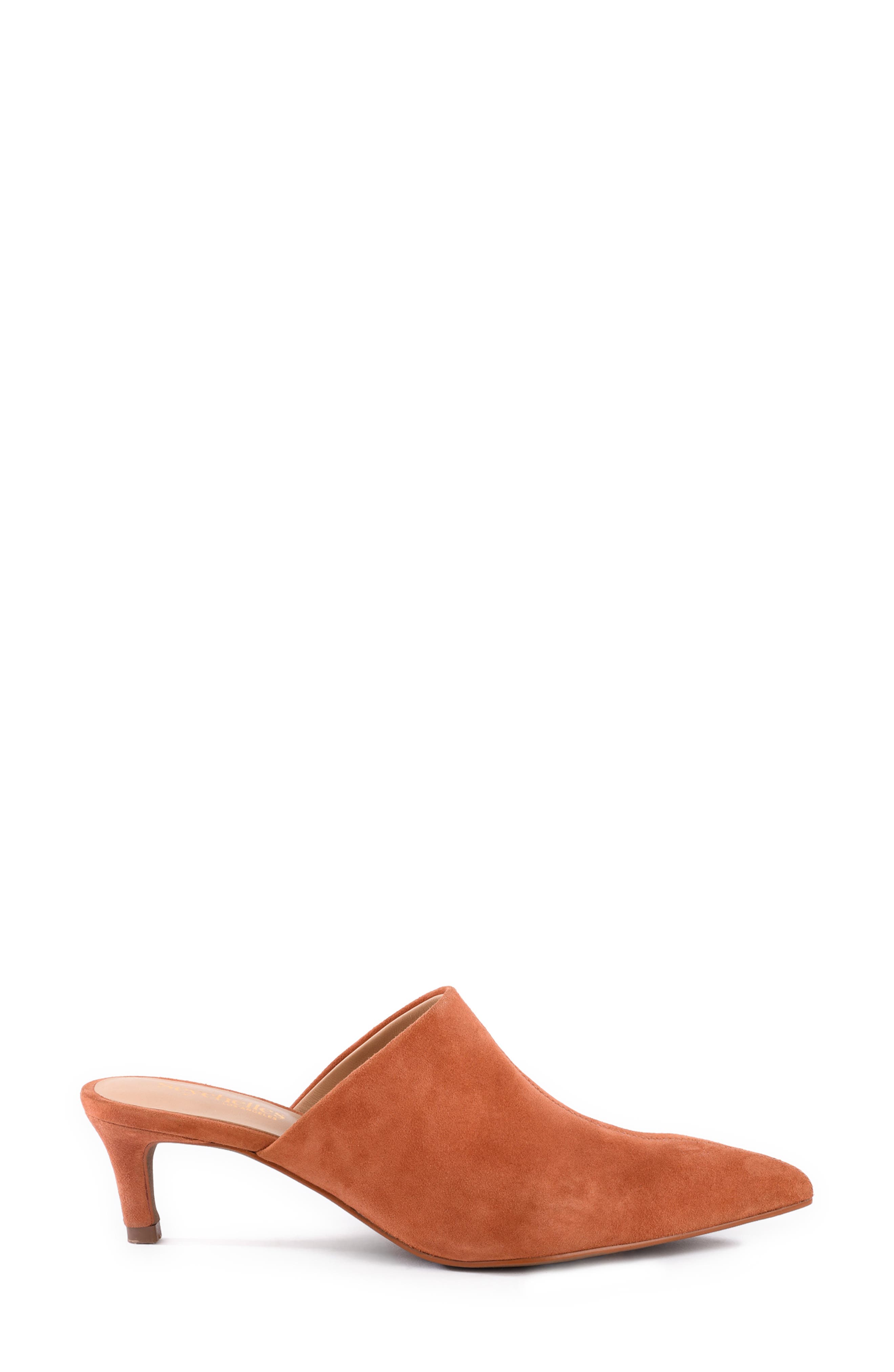 Seychelles Obsession Pointed Toe Kitten Heel Mule, Alternate, color, Rust Suede