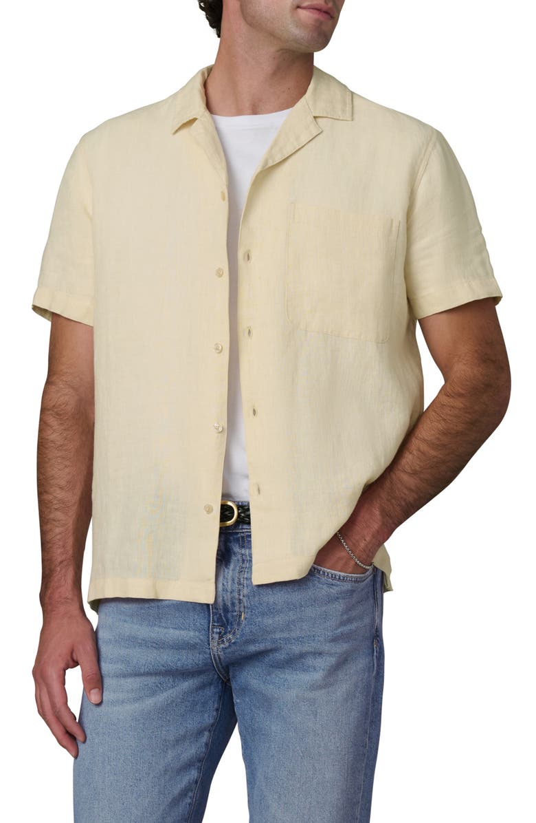 Joe's Slub Cotton Camp Shirt, Main, color, Summer Sand