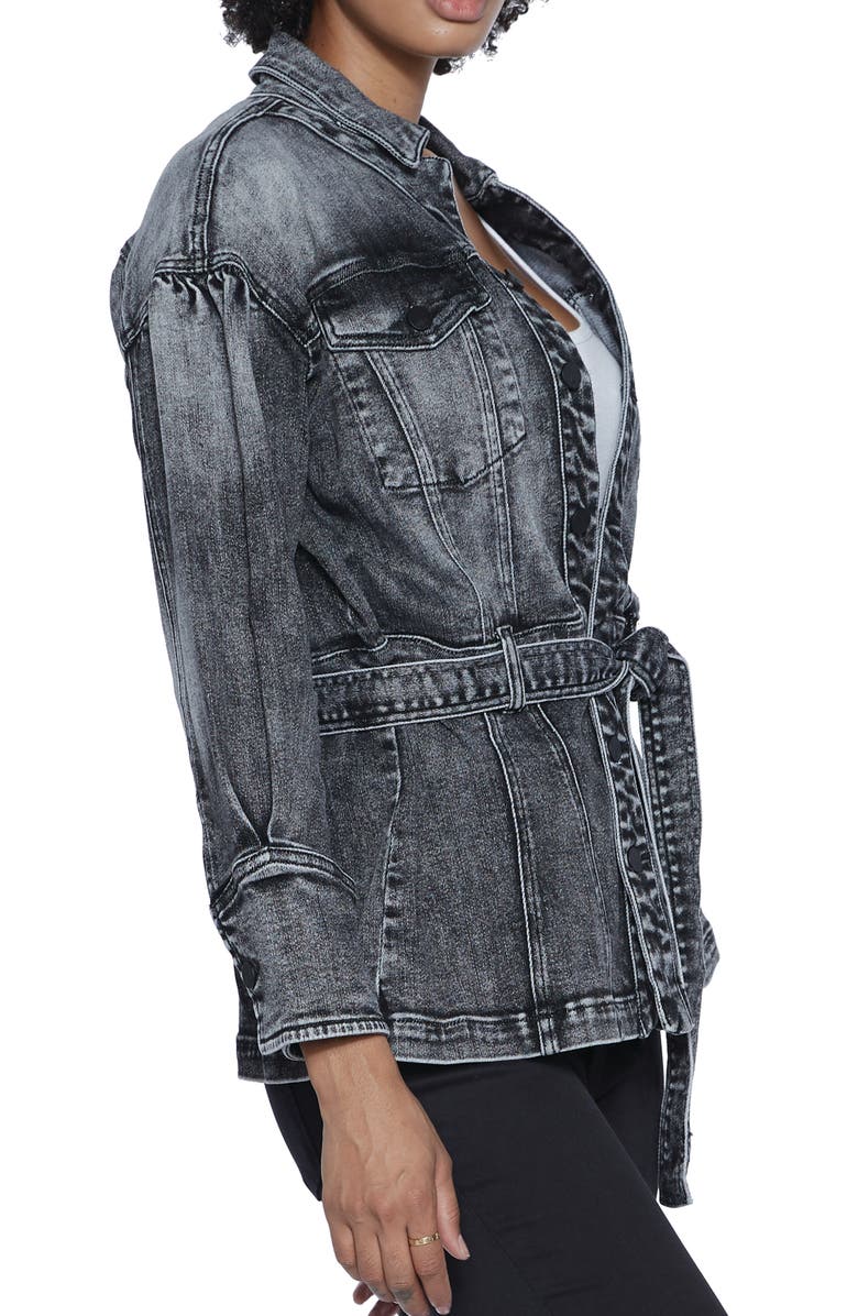 Wash Lab Denim Dojo Belted Denim Jacket, Alternate, color, Wash Black