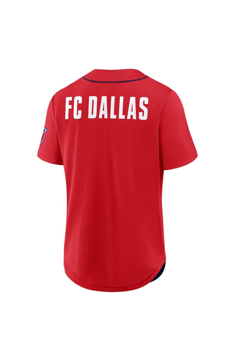 FANATICS Men's Fanatics Red FC Dallas Injury Time Baseball Jersey, Alternate, color, Red