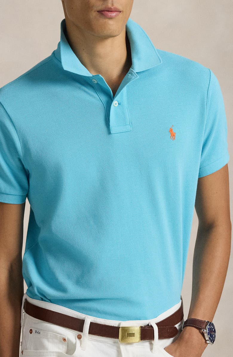 Polo Ralph Lauren The Iconic Cotton Mesh Polo, Alternate, color, Perfect Turquoise