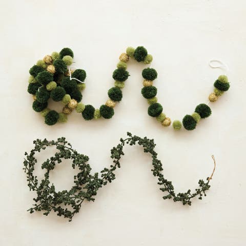 Flocked Foam Ball Garland with Iron Wire