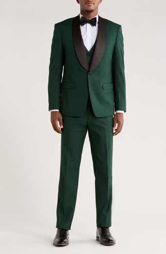 ZEGARIE Green Shawl Collar 3-Piece Tuxedo