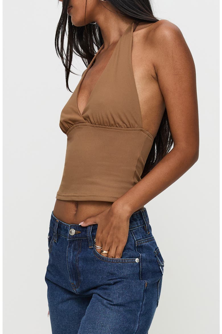 Whimsy Halter Top, Alternate, color, CHOCOLATE