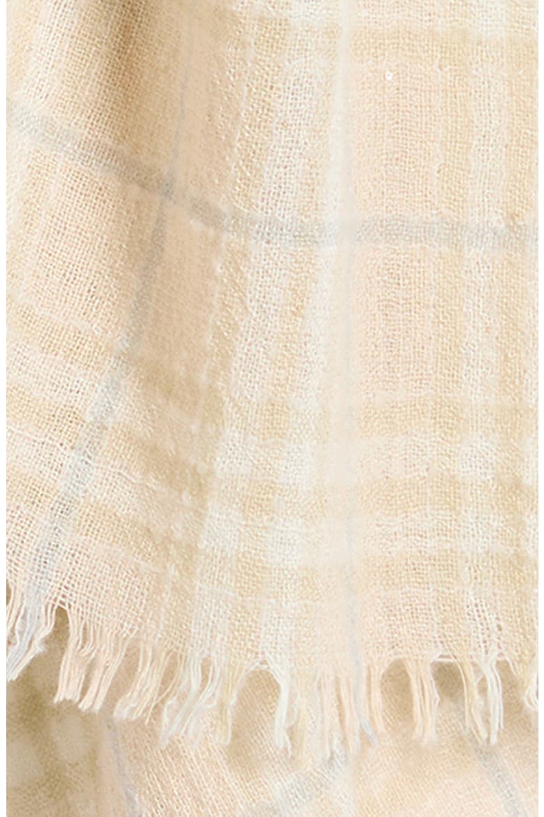 Sequin Check Wool & Silk Blend Scarf, Alternate, color, SESAME BEIGE
