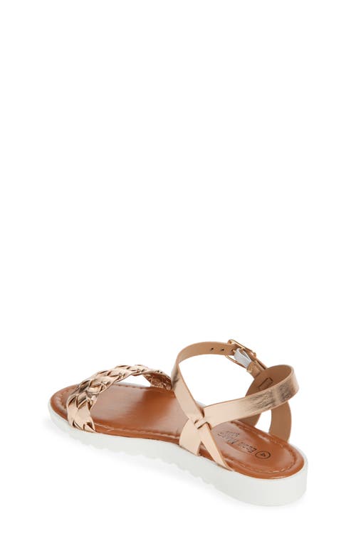 Extreme By Eddie Marc Kids' Braided Strap Sandal In Rose Gold