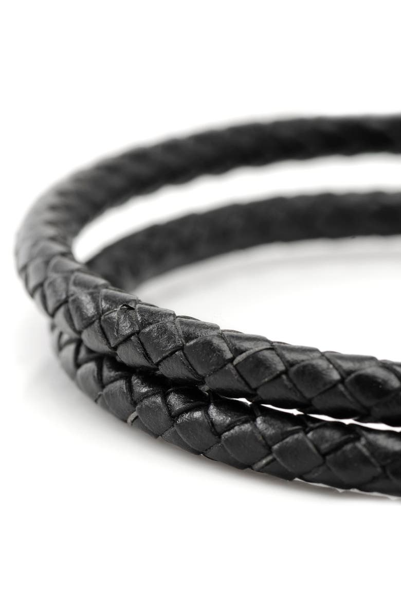 Cufflinks, Inc. Star Wars<sup>™</sup> - Darth Vader Braided Leather Wrap Bracelet, Alternate, color, Black