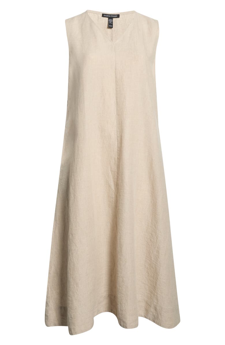 Eileen Fisher Sleeveless Linen Dress, Alternate, color, Undyed Natural