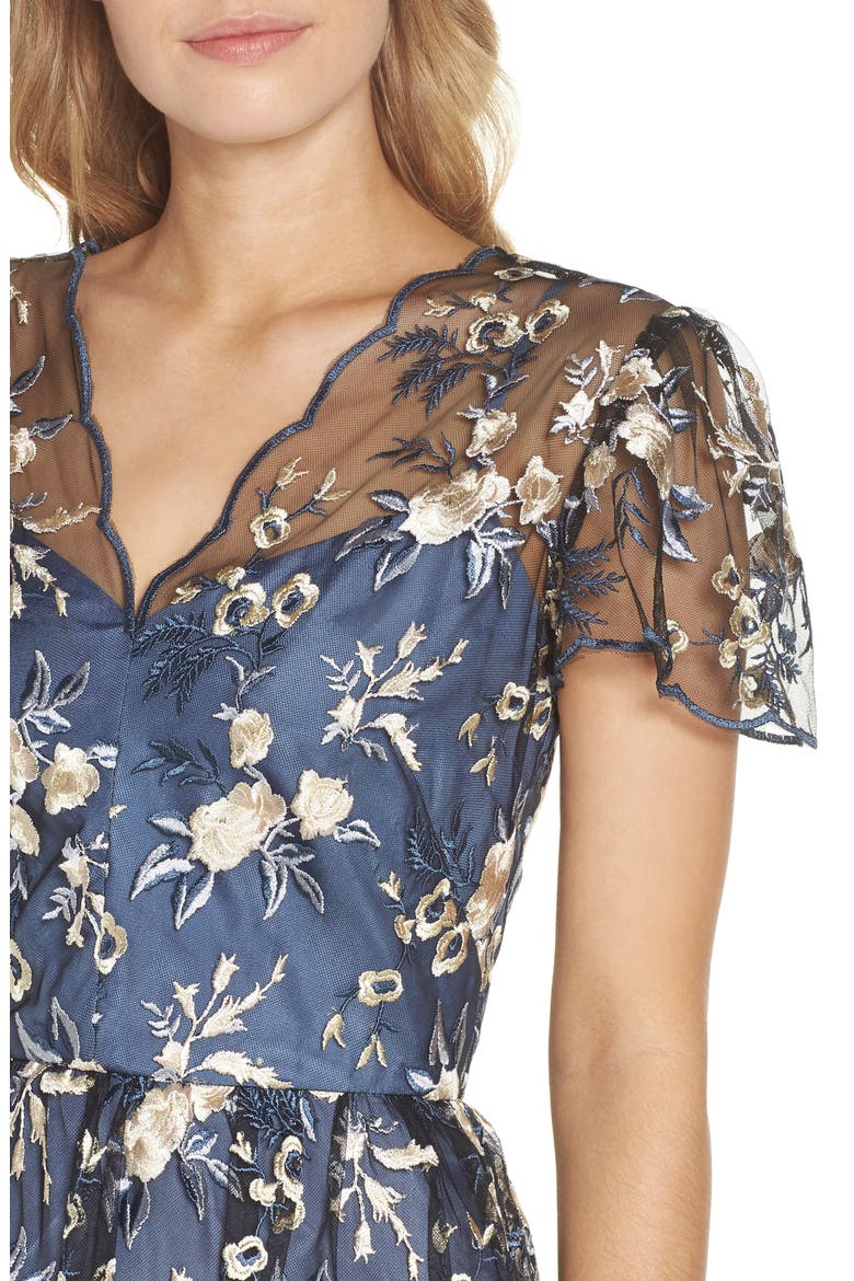 Bridget Embroidered Dress, Alternate, color, BLUE/ CREAM