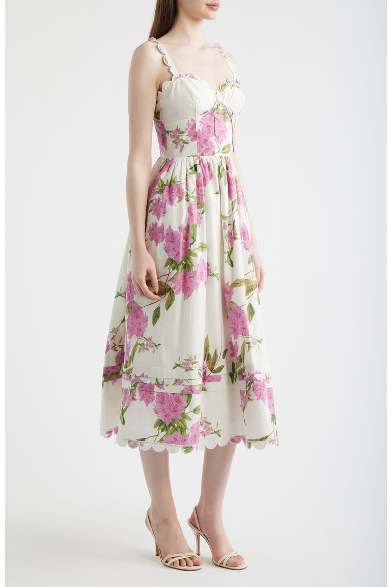 Esther Floral Print Sleeveless Midi Dress, Alternate, color, WHITE PINK SAGE