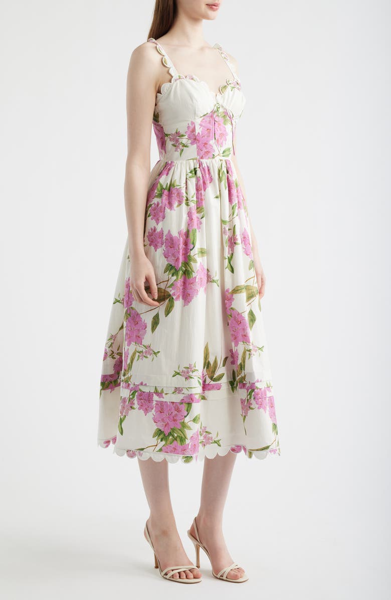 En Saison Esther Floral Print Sleeveless Midi Dress, Alternate, color, White Pink Sage