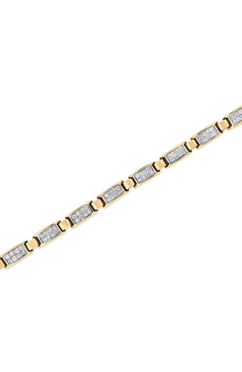 Haus of Brilliance 14K Yellow Gold 2 1/2 Cttw Princess-Cut Diamond Link Tennis Bracelet - 7.25", Alternate, color, Yellow