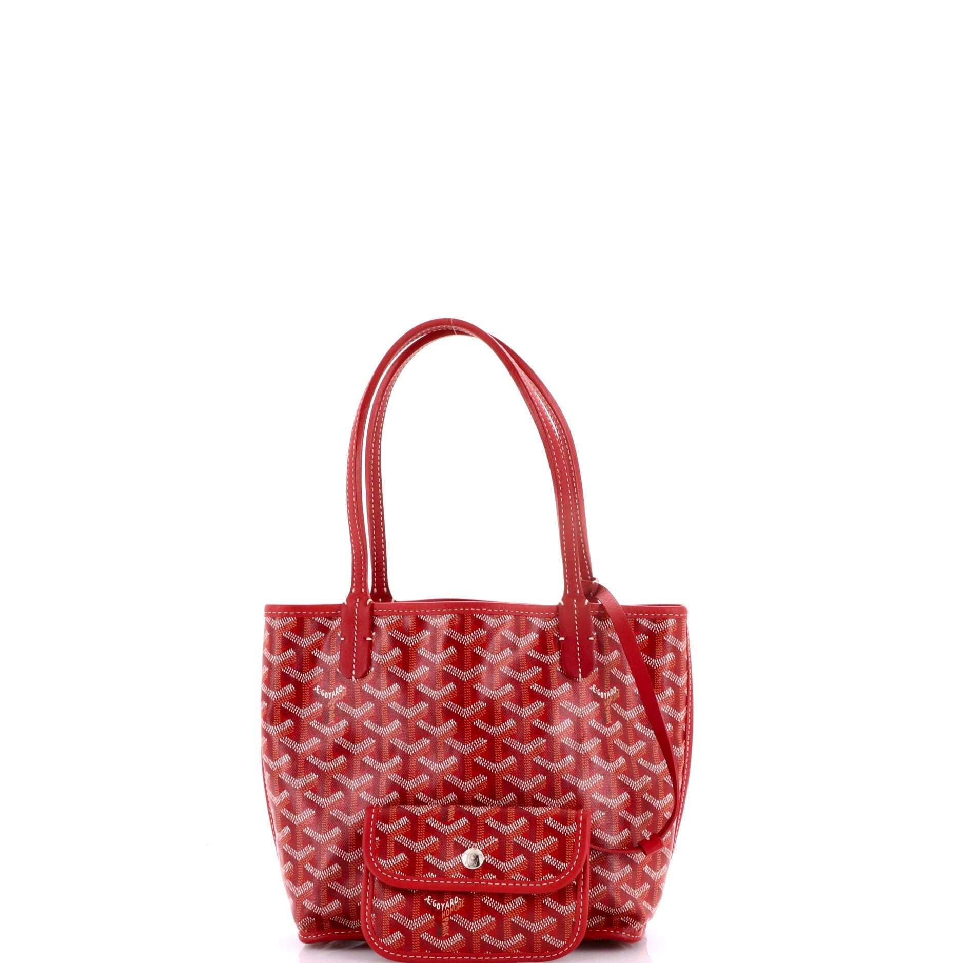 Pre-Owned Goyard Anjou Reversible Tote Coated Canvas Mini, Alternate, color, Red