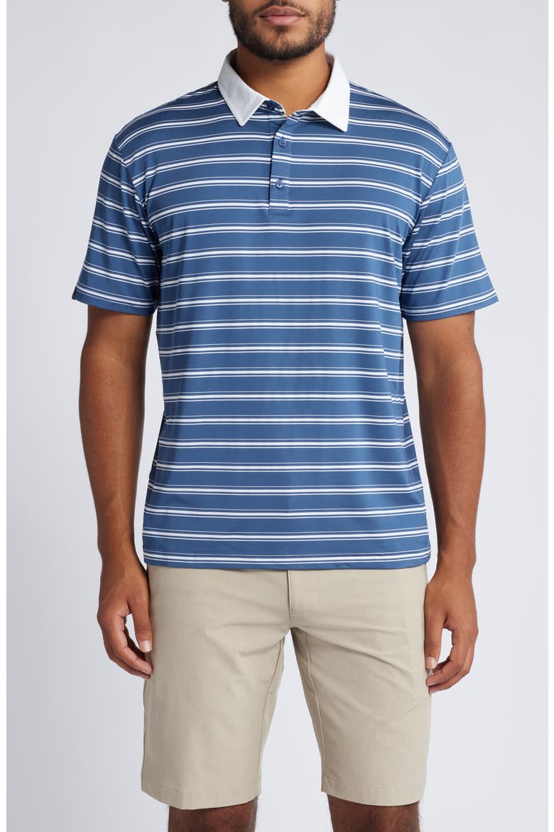 Barry Stripe Golf Polo, Main, color, NAVY