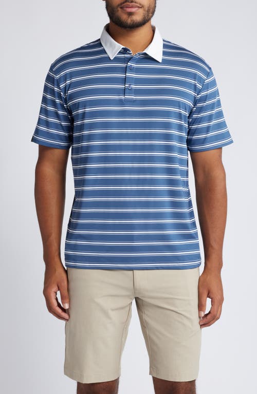 Swannies Barry Stripe Golf Polo in Navy 