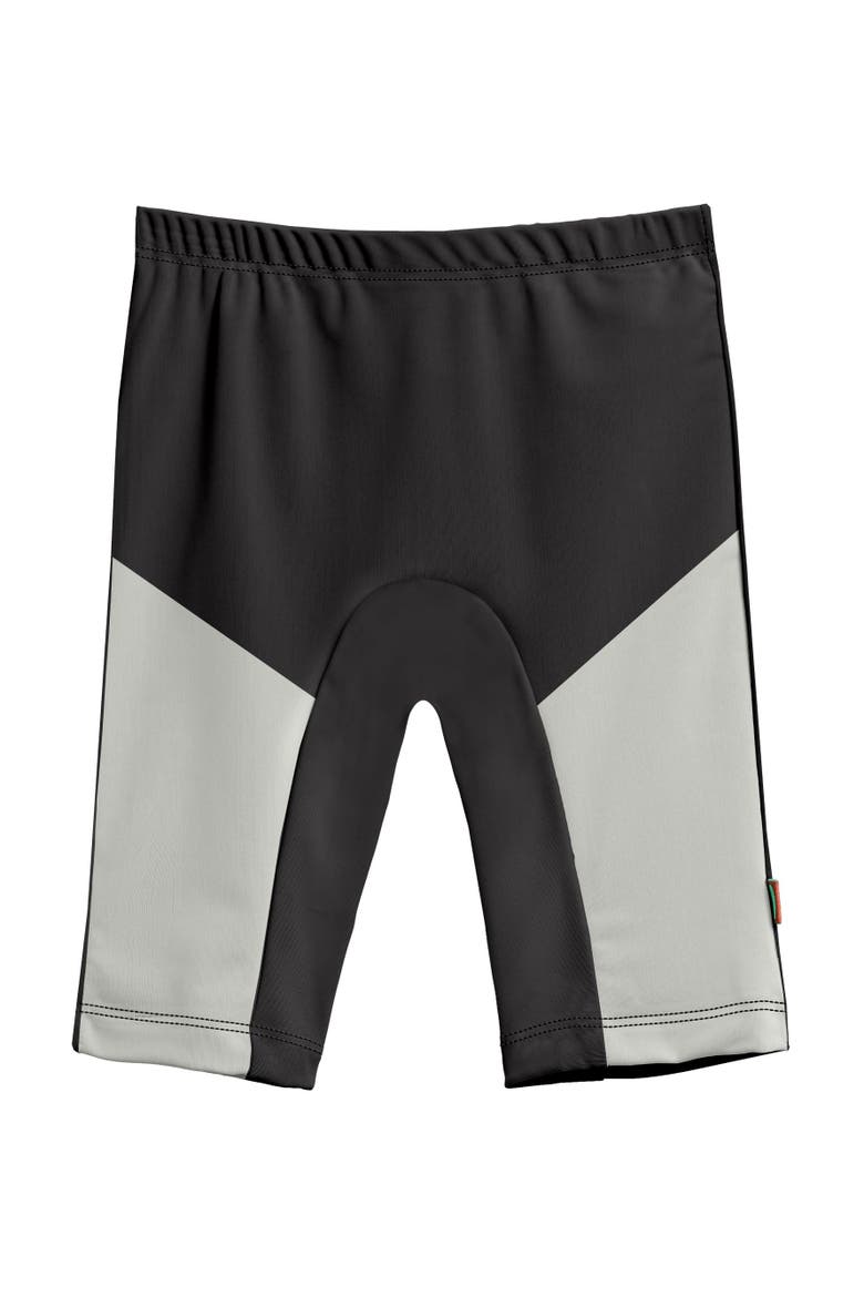 Baby Unisex UPF 50+ Color Block Swim Jammer, Alternate, color, Black w/ Medium Gray Trim