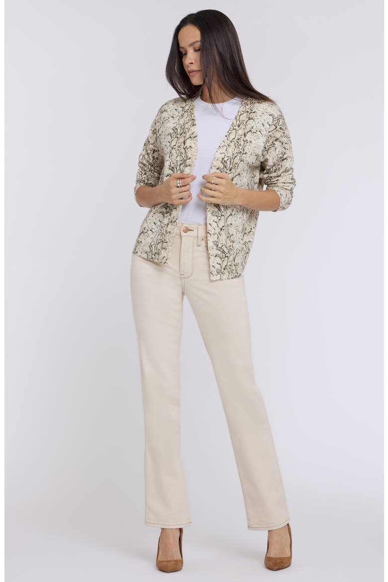 Marilyn Topstitch Detail Straight Leg Jeans, Alternate, color, LIGHT OATMEAL