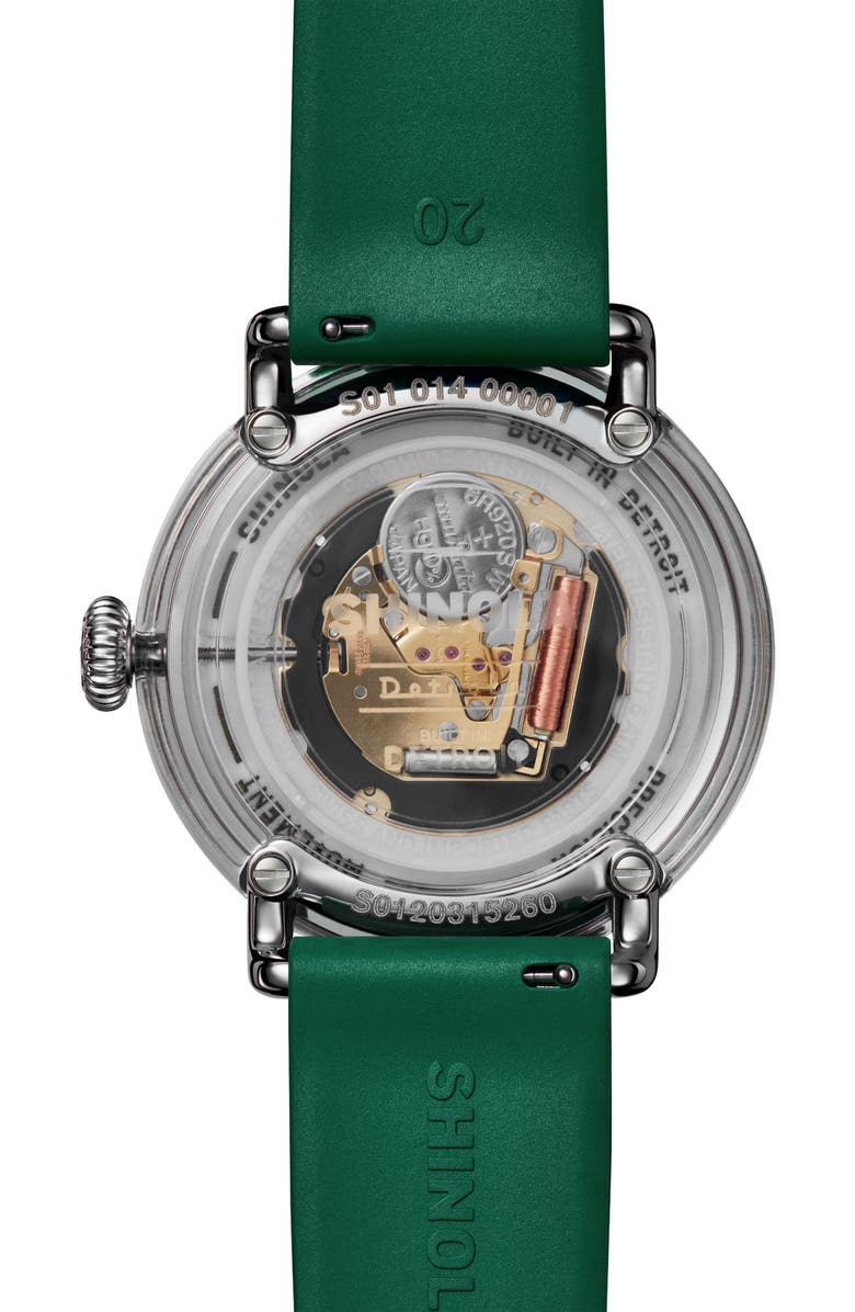 Shinola Detrola Spartan Rubber Strap Watch, 41mm, Alternate, color, 