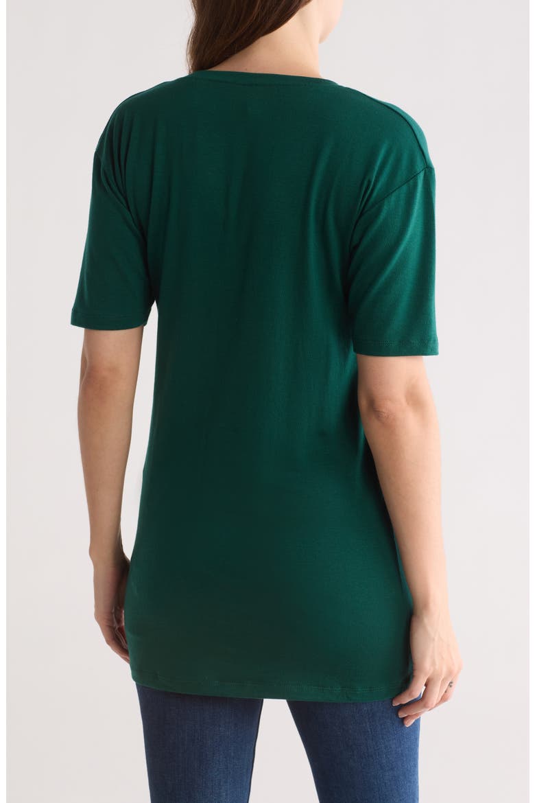 Deep V-Neck Boyfriend T-Shirt, Alternate, color, HUNTER GREEN