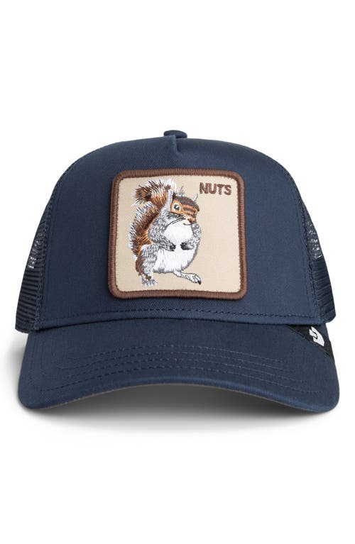 Goorin Bros . Nuts Squirrel Patch Snapback Trucker Hat In Blue