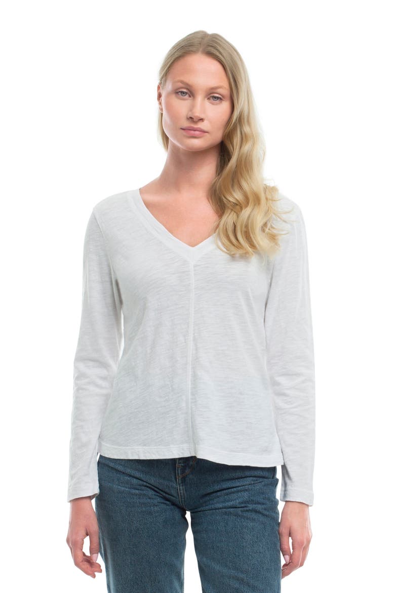Deep-V Slim Tee, Alternate, color, White