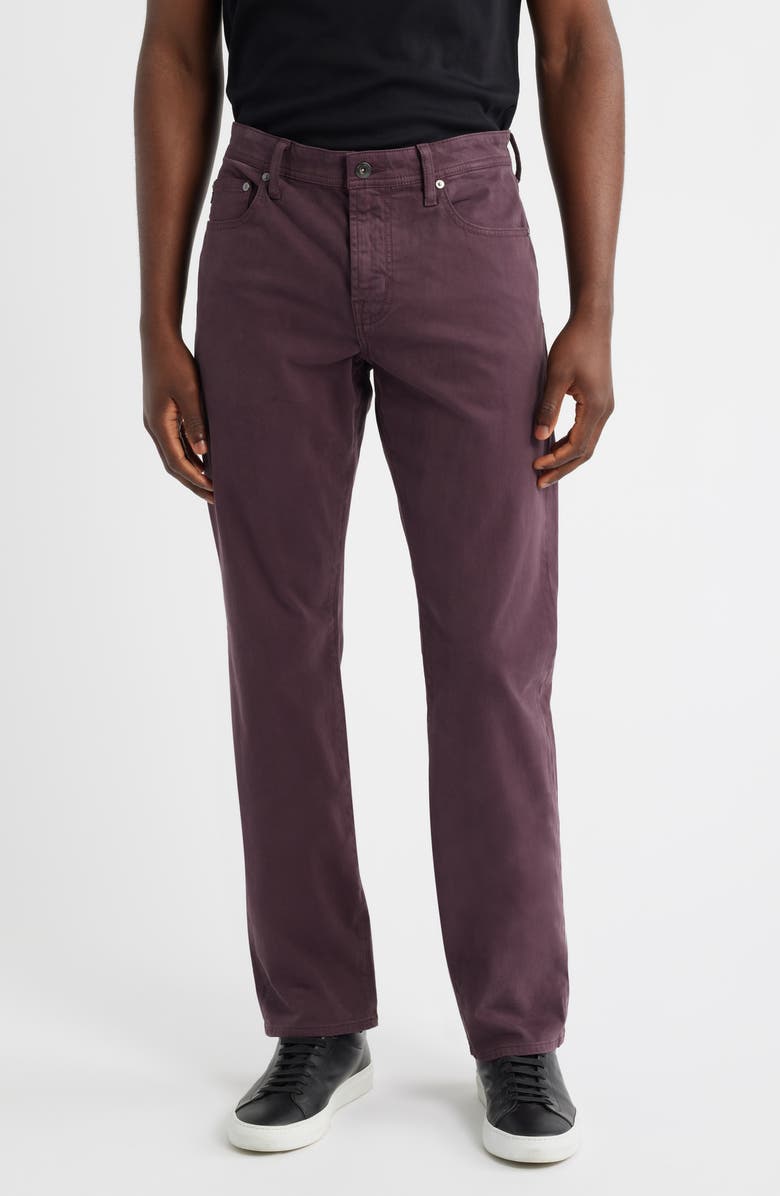 AG Everett Stretch Sateen Slim Straight Pants, Main, color, Mulberry
