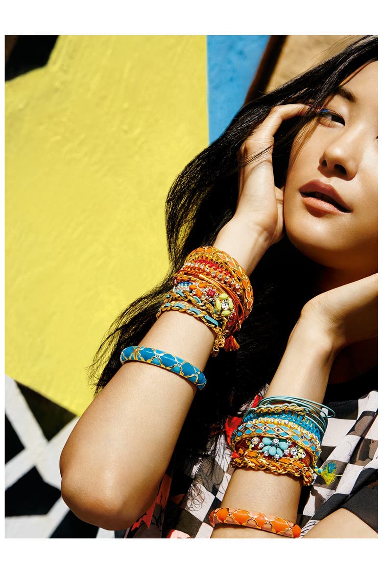 Embellished Friendship Bracelet, Alternate, color, RED/ TURQUOISE MULTI/ HEMATITE