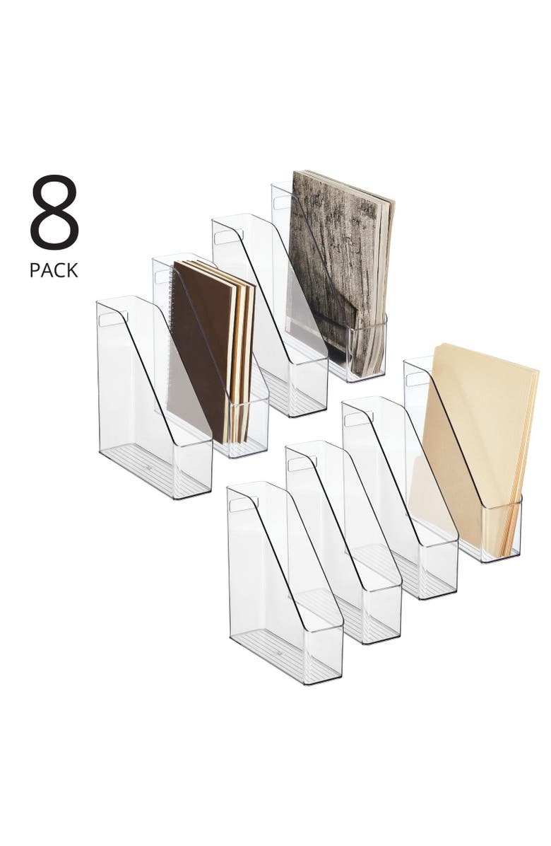 mDesign Plastic Slim File Folder Storage Organizer with Handle, 8 Pack, Alternate, color,