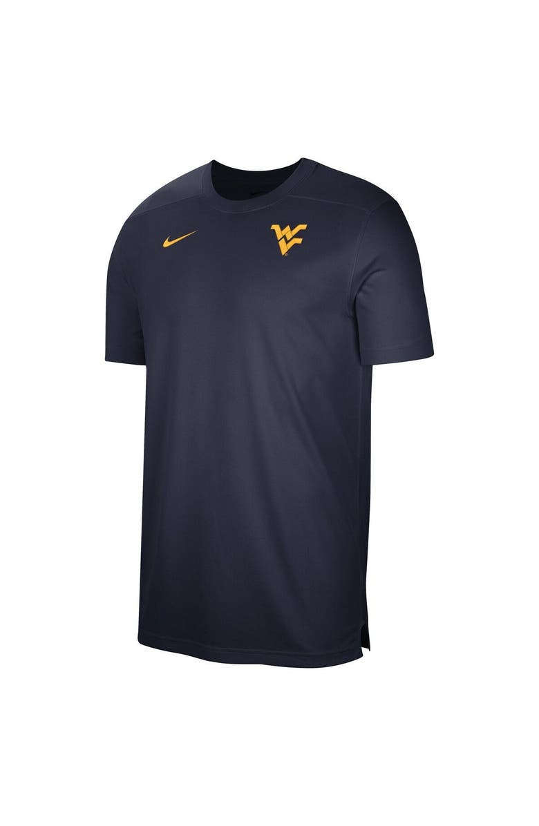 Nike Men's Nike  Navy West Virginia Mountaineers Sideline Coaches Performance Top, Alternate, color, 