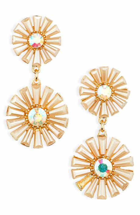 Cara Crystal Oval Drop Earrings