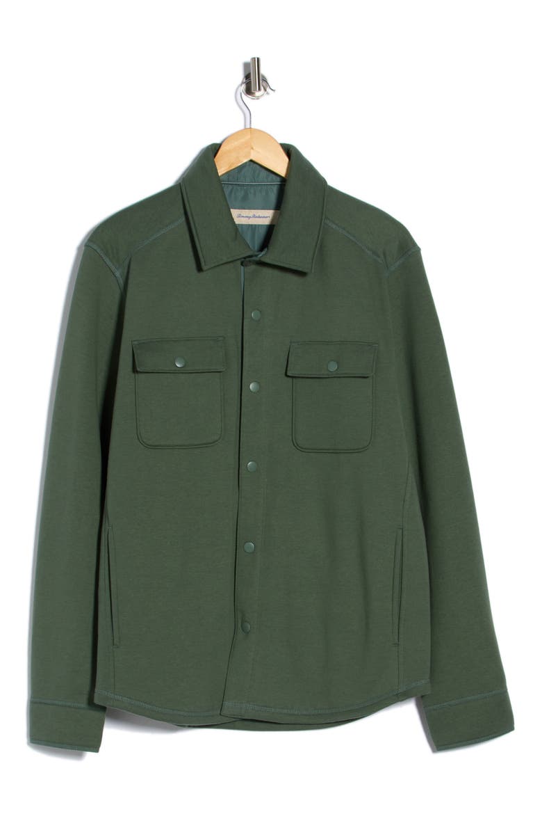 Roma Button Down Shirt Jacket, Alternate, color, DARK JADE