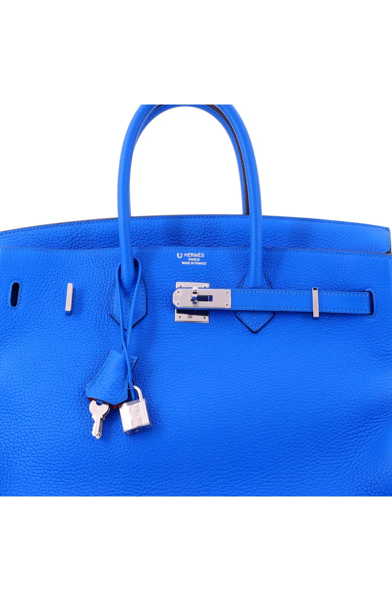 Pre-Owned Hermes Birkin Handbag Bicolor Clemence with Palladium Hardware 35, Alternate, color, Bleu Hydra/Rose Tyrien