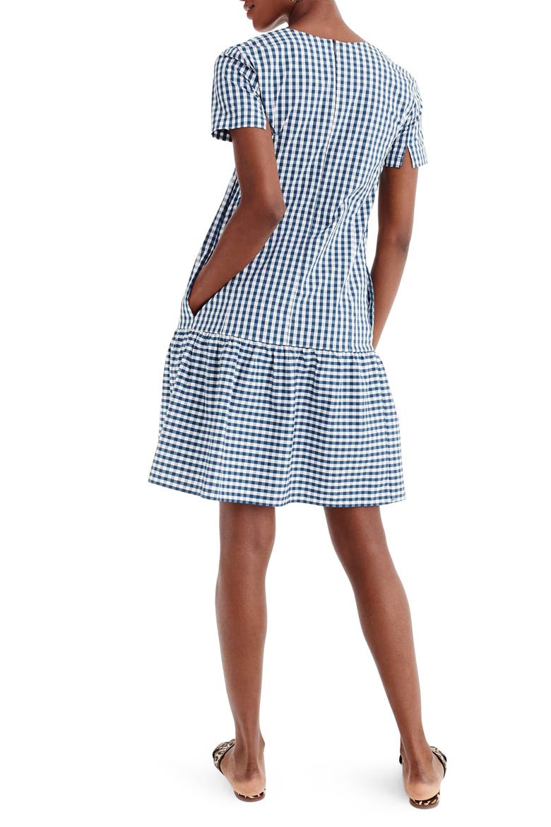 Drop Waist Poplin Dress, Alternate, color, SAILOR BLUE GINGHAM