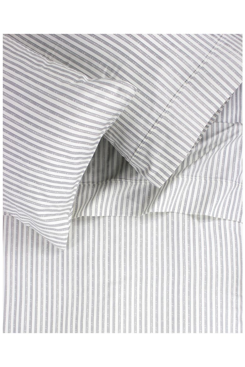 Stripe 400 Thread Count Cotton Sheet Set, Alternate, color, GREY