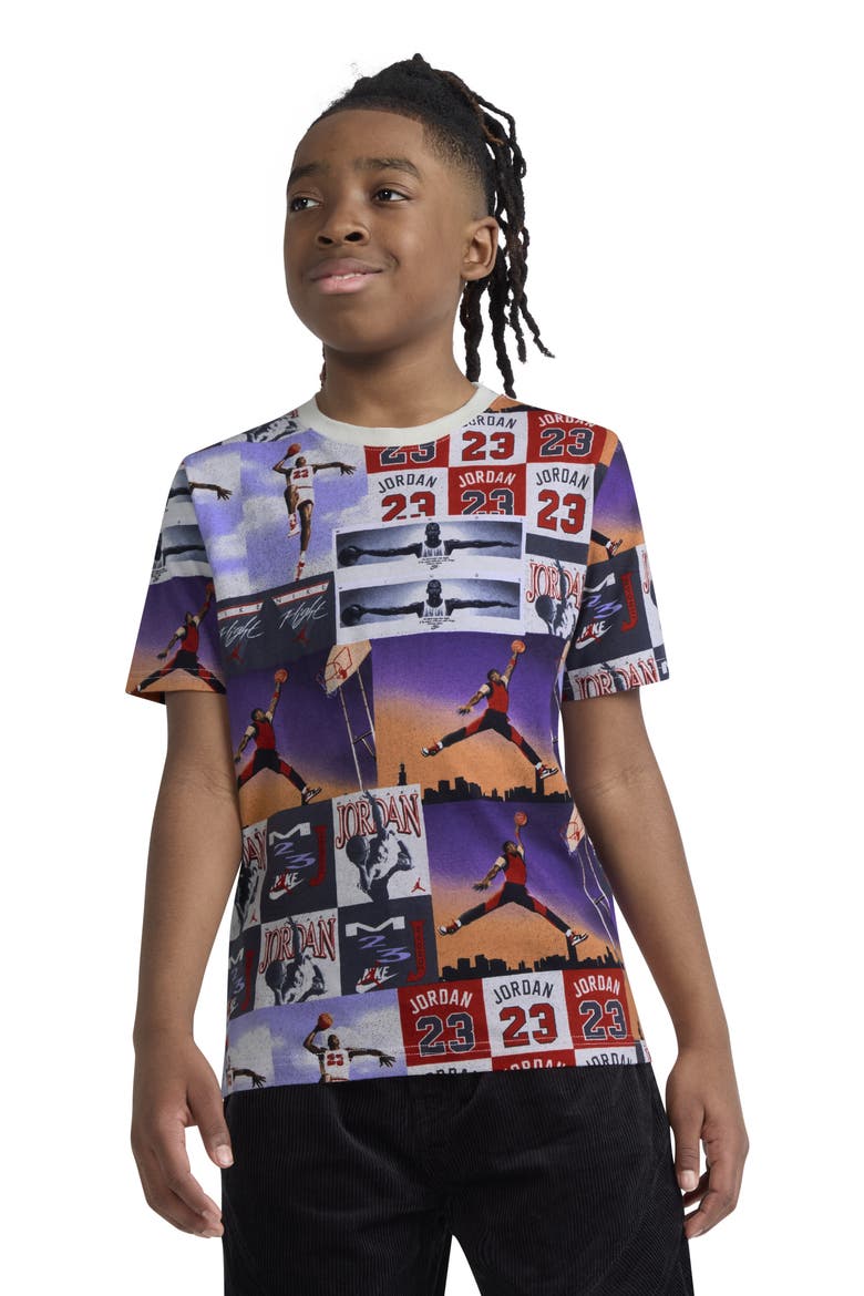 Kids' Poster Print Cotton Graphic T-Shirt, Alternate, color, SAIL