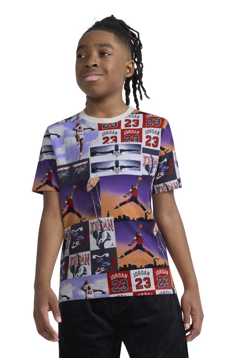 Jordan Kids' Poster Print Cotton Graphic T-Shirt, Alternate, color, Sail